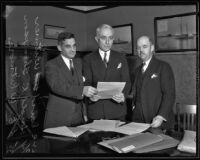 David Witmer, Harold R. Thompson, and L.E. Whitmore are to give building instructions, Los Angeles, 1935