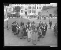 Members of the Women's Army Corp (WAC) in front City Hall on Army Day, Los Angeles, 1944