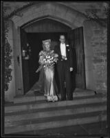 Judge Harry Sewell and Virginia Platt at their wedding, Glendale, 1934