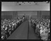 Audience at Los Angeles Times' First Annual Fashion Show, Los Angeles Times building, 1935