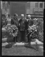 Dr. Frank W. Emerson and veterans during Memorial Day cemermonies, Los Angeles, 1940