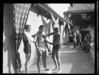 Jimmy Cherry preparing for endurance swim, Los Angeles, 1928