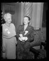 Edna L. Scott and Blanca Holmes at American Federation of Astrologers convention in Los Angeles, Calif., 1950