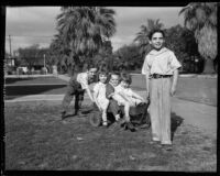 George, Teresa, John, Dorothy, and Vincent Cheap at play, Los Angeles, 1933