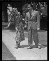 Newlyweds Le Roy Prinz and Betty Bryson, Los Angeles, 1936