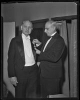 John C. Porter receives French medal from consul Henri Didot, Los Angeles, 1933