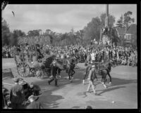 Horse-drawn carriage in the Tournament of Roses Parade, Pasadena, 1932