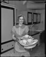 Margaret Wright working hard on Labor Day, Los Angeles, 1935