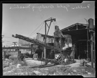 Men observe the brand new Fuller Gold Dredge, Bakersfield, 1935