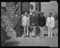 Prince Kaya of Japan visiting the Lt. Col. Shunzo Kido memorial plaque on Mount Rubidoux, Riverside, 1934