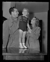 Dick Powell, Joan Blondell, and Norman Barnes Powell, Los Angeles, 1938