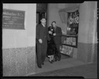 Investigator Tommy Thompson as C.A. Gloeckner tries to hide his distraught wife Emma Gloeckner, Los Angeles, 1936