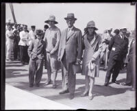 British Secretary of Foreign Affairs Sir Austen Chamberlain with his family, Los Angeles, 1928