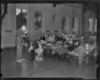 Orthopedic Hospital patients enjoy a Christmas show, Los Angeles, 1938