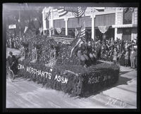 Pasadena Merchants Association float in the Tournament of Roses Parade, Pasadena, 1924