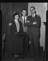 Accused murderers Libbie and Albert Olson, with their son Gay Olson, Los Angeles, 1932