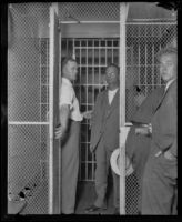 Frank D. Keaton, murderer of Motley Flint, in jail, Los Angeles, 1930