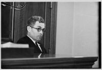 Witness testifies during Louis R. Payne murder trial, Los Angeles, 1934-1935