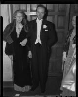 Mr. and Mrs. William Rains at an event for the Nine o'Clock Players, Los Angeles, 1935