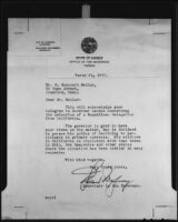 Copy of a letter from Willard Mayberry to W. Bancroft Mellor regarding Kansas Governor Alf Landon and the California primary, 1936