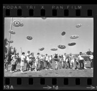 Frisbee tossing championships at Brookside Park in Pasadena, Calif., 1969