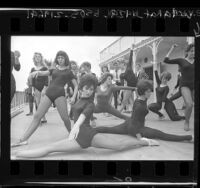 Dancers auditioning for the Melodyland musical comedy theater, Calif., 1963