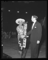 Actors Leo Carrillo and Orson Welles at Southern California Musical Fiesta in 1940