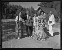 Mr. and Mrs. Osborn, Mr. and Mrs. Bagby, Mrs. Ralph Tuttle, and Bernice Young the day before the Mexico Independence celebration, Los Angeles, 1935