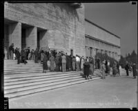 Los Angeles County Museum doors closed, Los Angeles, 1935