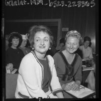 Author Betty Friedan and Mary E. Tingloff at UCLA Extension conference, 1964