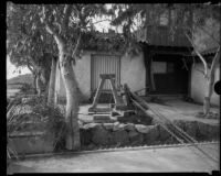 House overlooking Roosevelt Highway, damaged (or under construction), [Malibu?], circa 1929-1939