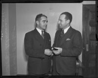 Judge A. A. Scott succeeds Judge Ben Scheinman in Municipal Court, Los Angeles, 1936