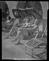 Roy Chapman Andrews and his new bride, Wilhelmina Anderson Christmas Andrews on their honeymoon at the El Mirador Hotel, Palm Springs, 1935