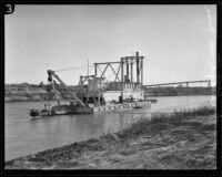 Barge in canal, Brawley, [1920-1939?]