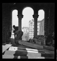 Old Los Angeles Times Building being prepared for demolition, Los Angeles, 1938