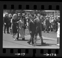 South Vietnam's President Nguyen Van Thieu and U.S. President Richard Nixon with their wives upon arrival in San Clemente, Calif., 1973