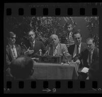 Police victims and their lawyer and family at the LA Press Club, 1967