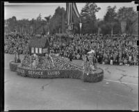 United Service Clubs float at the Tournament of Roses Parade, Pasadena, 1939