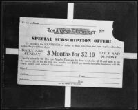 Los Angeles Examiner special subscription offer, 1935