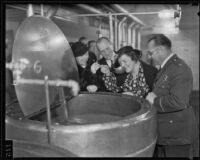 Gertrude R. Rose, O. G. Mechen, Jean McGee, and Assistant Jailer C. A. Fitzgerald tour County Jail, Los Angeles, 1935