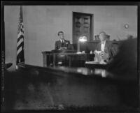 Paul Kelly on the witness stand, Los Angeles, 1927