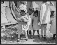 Child survivors at a relief camp after the failure of the Saint Francis Dam and resulting flood, Santa Clara River Valley (Calif.), 1928