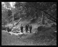 Police officers and prison guards at open-air prison camp, Malibu, 1921