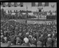 Crowds gather to watch City Hall dedication ceremony, Los Angeles, 1928