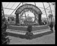 Mayflower display at the Valencia Orange Show, Anaheim, 1921