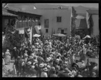 Spectators watching a performance at the Old Spanish Days Fiesta, Santa Barbara, 1932