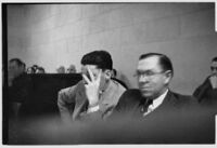 Ralph Sheldon in court, Los Angeles, 1930 or 1931