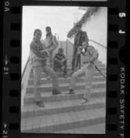 Group portrait of music group New Edition, 1985