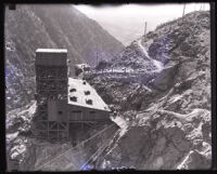 Construction site at the Pacoima Dam, Los Angeles County, circa 1926