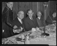 Joseph R. Kowland and Dr. R. G. Sproul at the State Chamber of Commerce Luncheon, Los Angeles, 1935